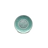 Kaladia - Keramik Reibeteller/Keramikhobel - ideal für Ingwer, Parmesan etc. - Motiv: Türkis - Durchmesser: 12 cm - handgemacht & handbemalt - Made in Spain
