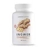 BAFOXX Nutrition® Ingwer Kapseln hochdosiert - 180 Stück für 6 Monate - Naturprodukt mit 300 mg Ingwerpulver - vegan und ohne Zusatzstoffe - deutsche Markenqualität